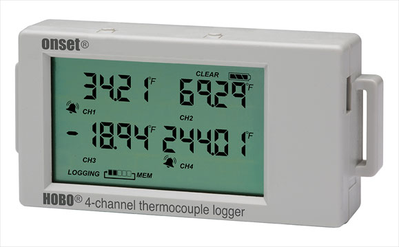 HOBO新款4通道外接热电偶/温度探头LCD澳门黄金城注册/温度记录仪UX120-014M